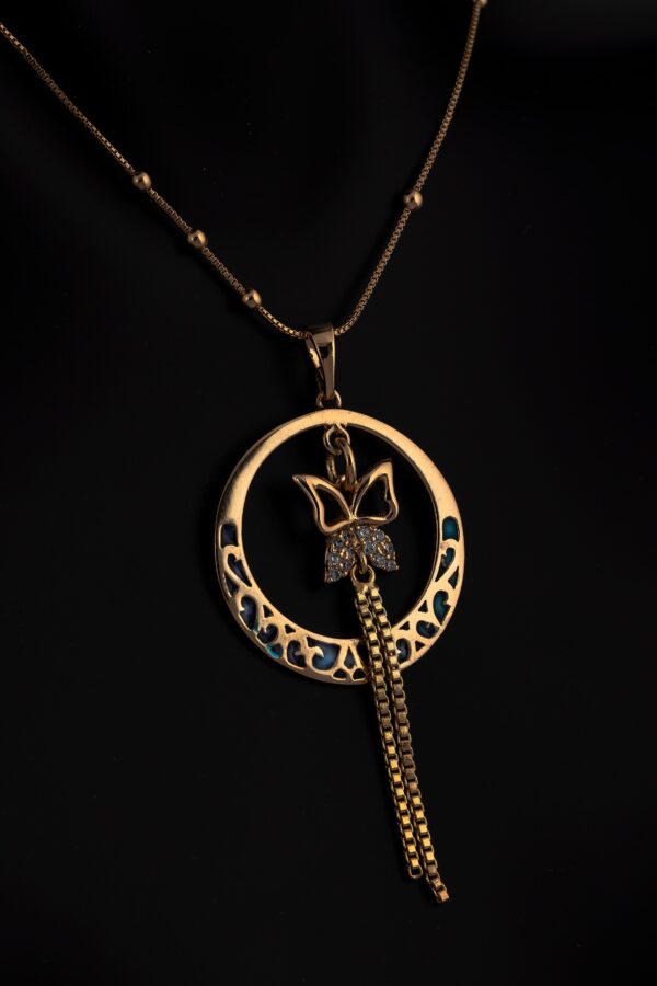Necklace made of silver and copper enameled with gold plating